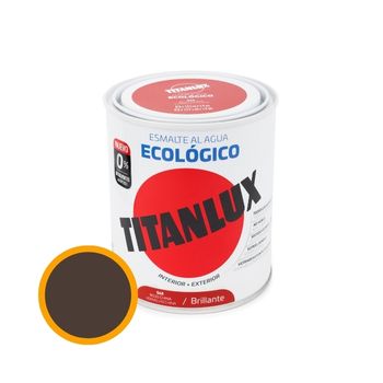 Esmalte Ecológico Al Agua Brillante Titanlux Tabaco 750ml