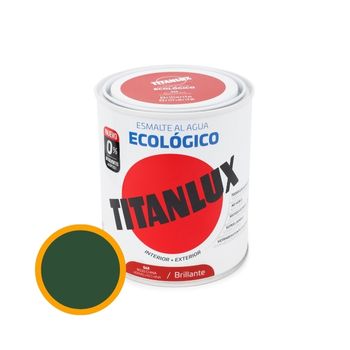 Esmalte Ecológico Al Agua Brillante Titanlux Verde Mayo 750ml