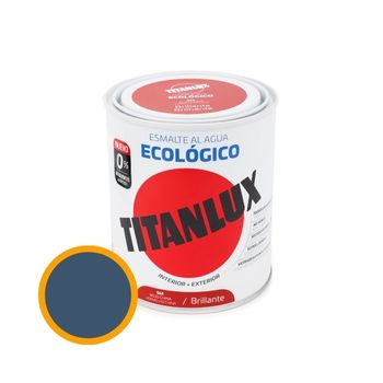 Esmalte Ecológico Al Agua Brillante Titanlux Azul Océano 750ml