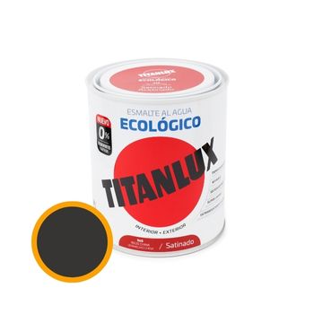 Esmalte Ecológico Al Agua Satinado Titanlux Negro 750ml