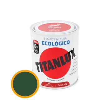 Esmalte Ecológico Al Agua Satinado Titanlux Verde Mayo 750ml