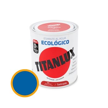 Esmalte Ecológico Al Agua Satinado Titanlux Azul Luminoso 750ml