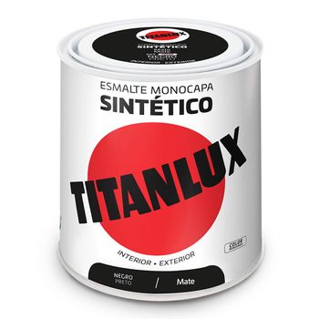 Esmalte Sintético Monocamada Mate Preto 250ml Titanlux 5809005