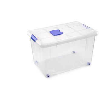 PLASTIC FORTE, Caja de almacenamiento, Multicolor, 31 litros, con ruedas