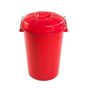 Cubo De Basura Con Tapa 21 Litros Basurero Rojo Asas De Presión