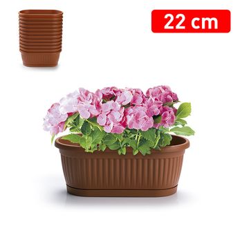 Jardinera Con Plato 22x11,5x8,5 Cm 11565 Plasticforte - Neoferr