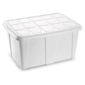 Caja De Almacenamiento, Blanco, 60 Litros, Sin Ruedas Plastic Forte