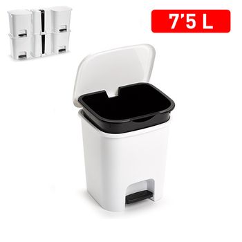 Cubo Pedal Smart 7,5 L Blanco Plasticforte - Neoferr