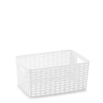 Cesta Mimbre 33x22 Cm 10 Litros Blanca Plasticforte - Neoferr