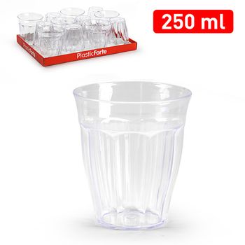 Vaso Agua 250 Ml Transparente Plasticforte - Neoferr