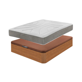 Pack Canapé de madera Wengué + Colchón PRO Nature + REGALO Almohada Fibra -  Envío y Montaje Incluidos - 135 X190