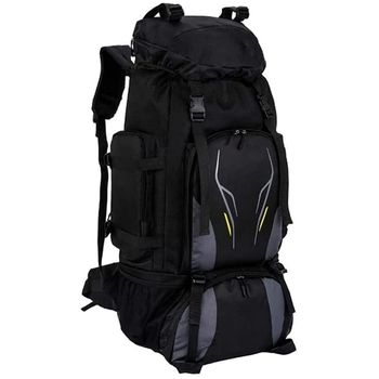 Mochila De Senderismo Para Viajes Montañismo Escalada Camping Trekking 70l Hombres Mujeres Macuto Impermeable Negro