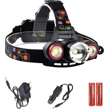 Linterna Frontal Recargable De Luz Led Ml T6 + 2x Cob Zoom Ajustable Impermeable