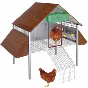 Gallinero Madera Exterior De Madera Pino 200x80x105cm-pawhut