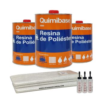 Kit Resina de Poliester 5kg para reparaciones + Manta fibra de