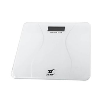 Báscula Digital De Baño, Plataforma De Vidrio Templado Blanco Thulos, Capacidad Máx. 180 Kg