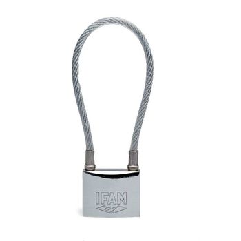 Candado Seguridad Arco Largo Con Cable Inox Inox Ifam