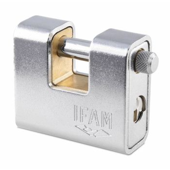 Candado Seguridad 60mm Arco Rectangular Latón Crom Ifam