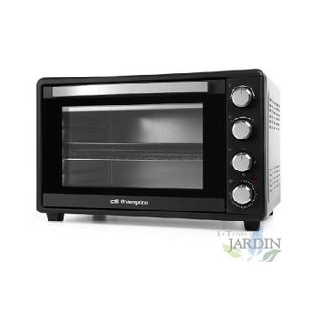 MPM MPE-28/T Horno Eléctrico Convección de Sobremesa 28 Litros, Puerta  Doble Cristal, 6 Modos