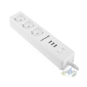 EN4500 - REGLETA CUBO 7 EN 1 3 ENCHUFES 2 USB 2 TIPO C ORBEGOZO