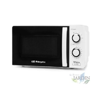 Microondas con Grill 1000W Orbegozo. Capacidad 30 L. 5 niveles de potencia  + 3 combinaciones grill-microondas.