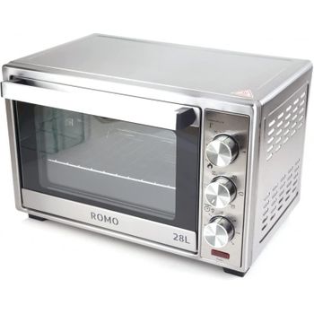 HOMCOM Horno Eléctrico Sobremesa 10 Litros 750W Horno Eléctrico Pequeño con  Temperatura hasta 230 ℃ Temporizador 60 Minutos Bandeja y Rejilla  36,5x26x22 cm Plata