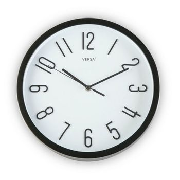 Reloj De Pared Negro Plástico (ø 30 Cm)