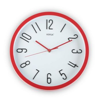 Reloj De Pared Rojo Plástico (ø 30 Cm)