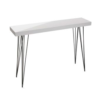 Mueble Recibidor Estrecho Para La Entrada O El Pasillo, Mesa Consola, Blanco, 80x25x110cm