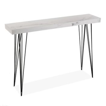 Mueble Recibidor Estrecho Para La Entrada O El Pasillo, Mesa Consola, Gris Y Blanco, 80x25x110cm