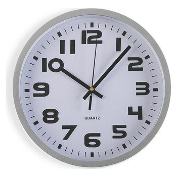 Reloj De Pared Plástico (3,8 X 25 X 25 Cm) Plata