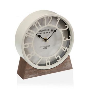 Reloj De Mesa Blanco Madera Mdf (ø 20 Cm)