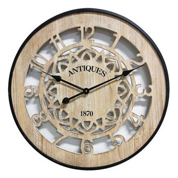 Reloj De Pared Madera Mdf Y Metal (4,5 X 60 X 60 Cm)