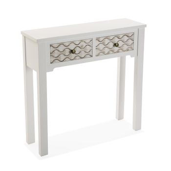 Mueble Recibidor Estrecho Para La Entrada O El Pasillo, Mesa Consola, Blanco Y Marrón, 79x25x80cm