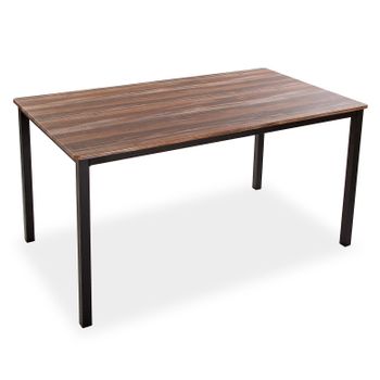 Mesa De Comedor Para Cocina, Terraza, Jardín O Comedor, Negro, 76x80x140cm