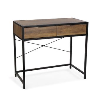 Mueble Recibidor Estrecho Para La Entrada O El Pasillo, Mesa Consola, Marrón Y Negro, 75x45x84cm