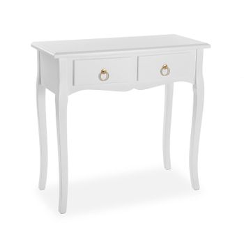 Mueble Recibidor Estrecho Para La Entrada O El Pasillo, Mesa Consola, Blanco, 77x35x80cm