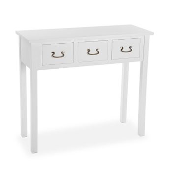 Mueble Recibidor Estrecho Para La Entrada O El Pasillo, Mesa Consola, Blanco, 80x35x90cm