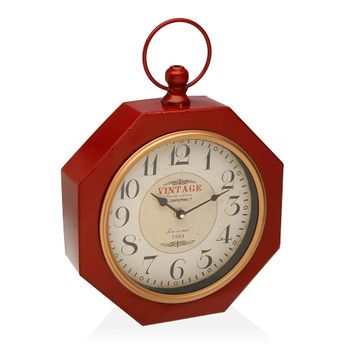 Reloj De Pared Versa Red Metal (28 X 8 X 40 Cm)
