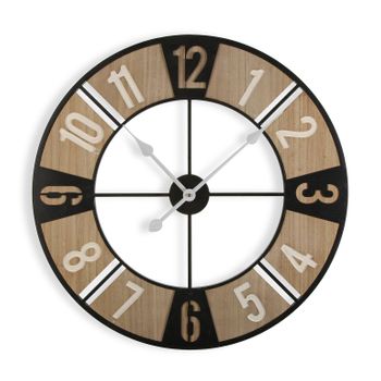 Reloj De Pared Decorativo Para La Cocina, El Salón, El Comedor O La Habitación, Gris, Marrón Y Negro, 60x4x60cm