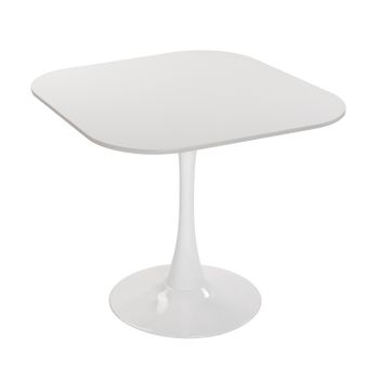 Mesa De Comedor Para Cocina, Terraza, Jardín O Comedor, Blanco, 73x80x80cm