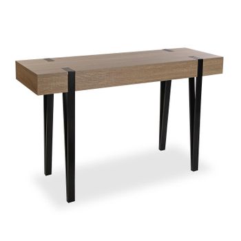 Mueble Recibidor Estrecho Para La Entrada O El Pasillo, Mesa Consola, Marrón Y Negro, 75x40x120cm