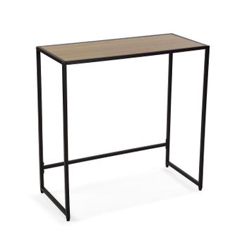 Mueble Recibidor Estrecho Para La Entrada O El Pasillo, Mesa Consola, Negro Y Marrón, 74,5x35x75cm