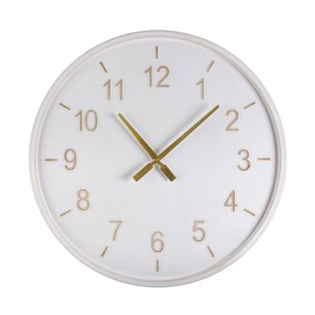 Reloj De Pared Decorativo Para La Cocina, El Salón, El Comedor O La Habitación, , Medidas (al X L X An) 61 X 4,5 X 61 Cm, Madera Mdf, Color Blanco