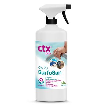 Ctx-70 Surfosan 1 Litro  Producto Líquido Neutro Con Potente Acción Higienizante Para La Desinfección De Superficies En Piscinas.