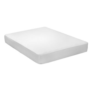 Tradineur - Sábana de algodón bajera ajustable para cama de 150, especial  pieles sensibles, suave y transpirable (Blanco, 150 x