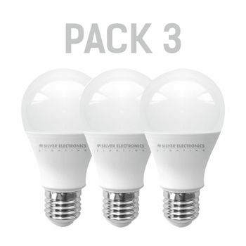 Pack X3 Bombilla Ledeco Silver Electronics Estándar 9w E27 6000k