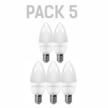 Pack X5 Bombilla Ledeco Vela Silver Electronics 5w E14 4000k 399lm