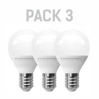 Pack X3 Ledeco Esférica Silver Electronics E14 600lm 7w 6000k