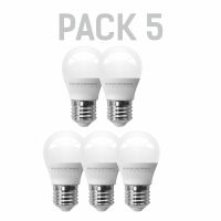 Pack X5 Ledeco Esférica Silver Electronics E27 600lm 7w 6000k